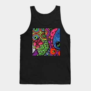 Abstract Fluoro 4 Tank Top